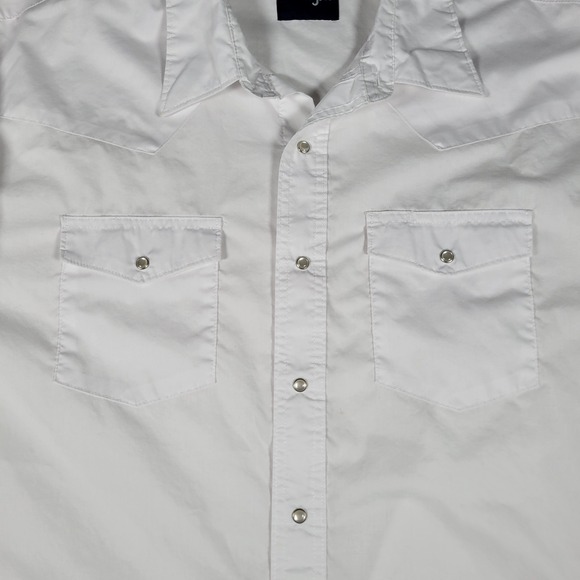 Wrangler Mens Western Snap Front Shirt White Long Sleeve 3X Big 71105WH - Picture 2 of 14